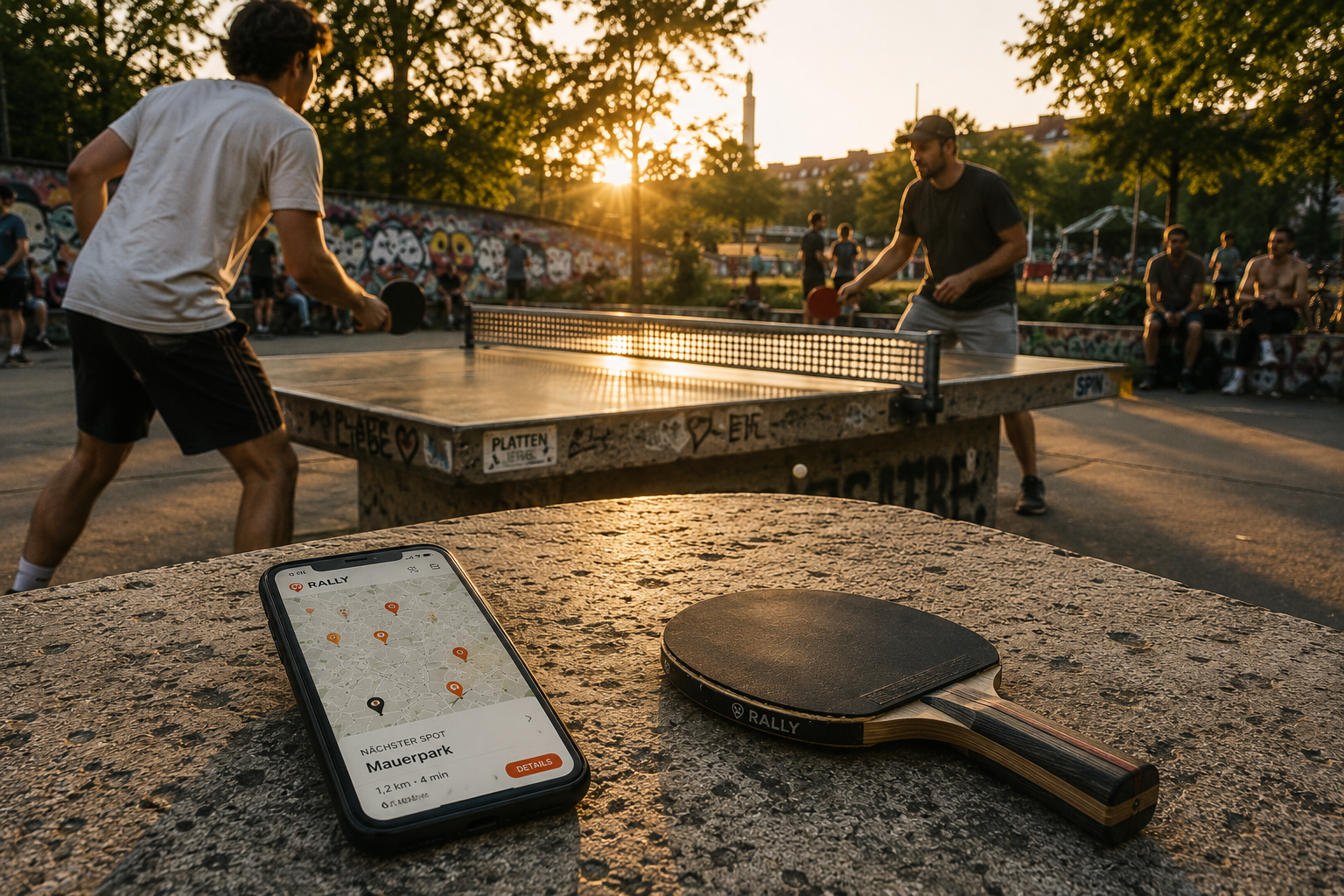 Tischtennisplatte im Freien